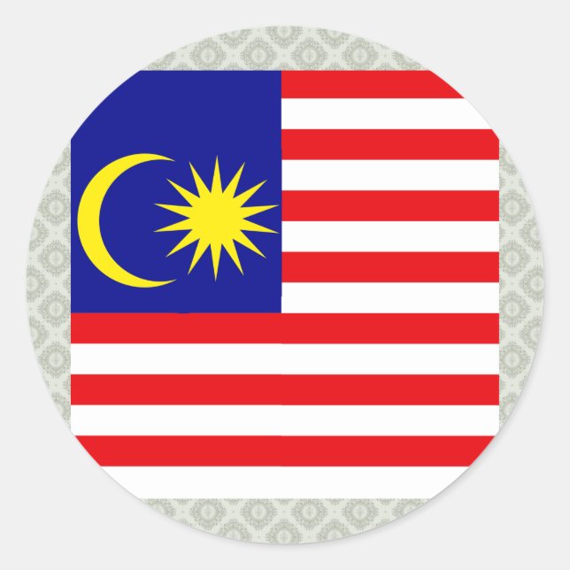 Malaysia Hochwertige Flagge Runder Aufkleber (Vorderseite)