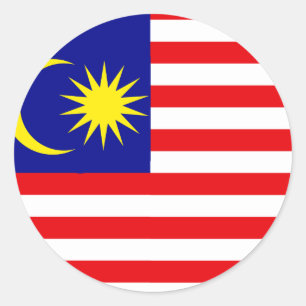 Malaysia Hochwertige Flagge Runder Aufkleber