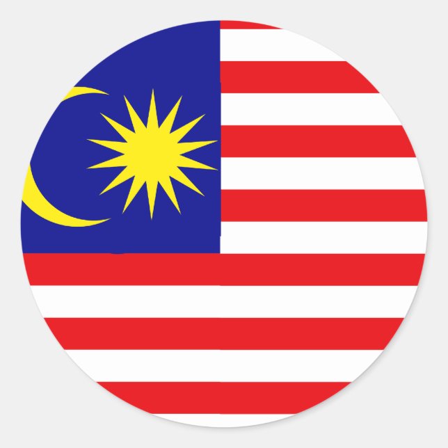 Malaysia Hochwertige Flagge Runder Aufkleber (Vorderseite)