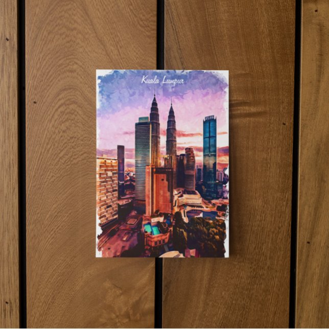Malaysia Kuala Lumpur Skyline Postkarte (malaysia kuala lumpur skyline postcard)