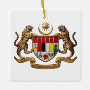 Malaysia Landeswappen Symbol Emblem Flagge Tiger Keramikornament