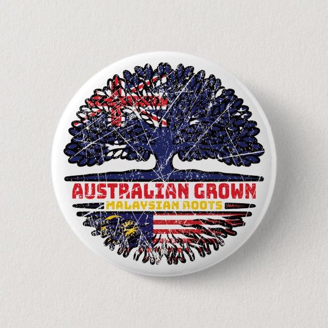 Malaysia Malaysian Australian Australia Tree Roots Button (Vorderseite)