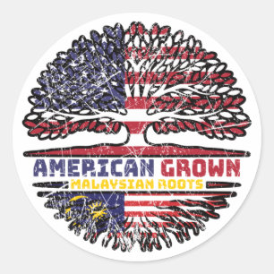 Malaysia Malaysian US American USA United Staaten Runder Aufkleber