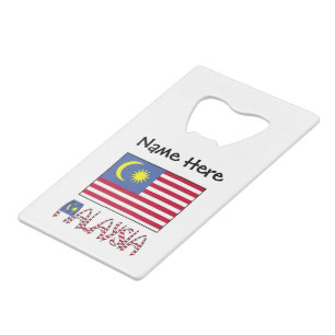 Malaysia Malaysische Flagge Schwarz Personalisieru Geldbeutel Flaschenöffner