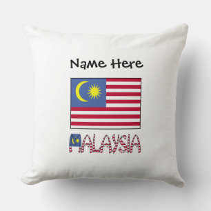 Malaysia Malaysische Flagge Schwarz Personalisieru Kissen