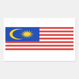 Malaysia/malaysische/malaysische Flagge Rechteckiger Aufkleber