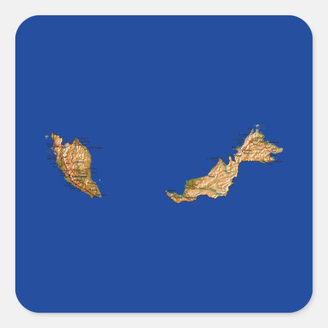 Malaysia Map Sticker (Vorderseite)
