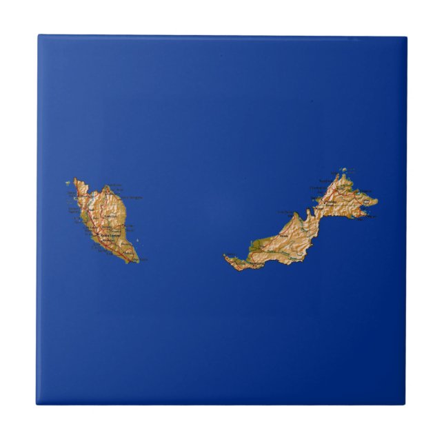Malaysia Map Tile Fliese (Vorderseite)