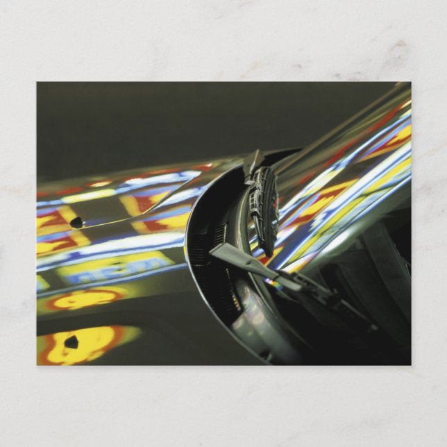 Malaysia, Melaka. Neonreflektionen im Auto Postkarte (Vorderseite)