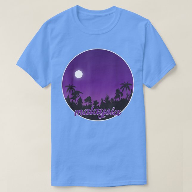 Malaysia Nachts mit Palmen T-Shirt (Design vorne)