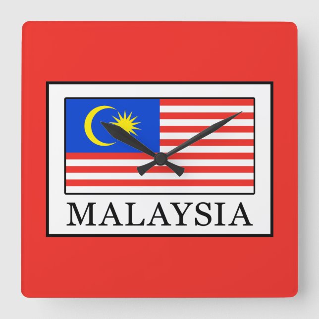 Malaysia Quadratische Wanduhr (Vorderseite)