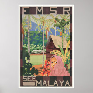 Malaysia Reiseplakat Asiatische Wandkunst Singapur Poster