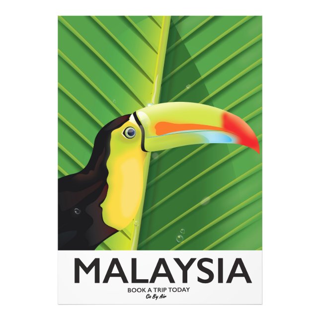 Malaysia Toucan Reiseplakat Fotodruck (Vorne)
