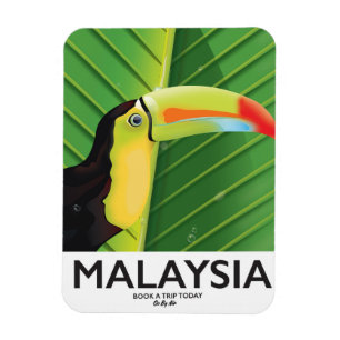 Malaysia Toucan Reiseplakat Magnet