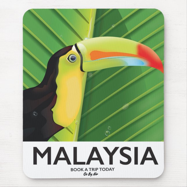 Malaysia Toucan Reiseplakat Mousepad (Vorne)
