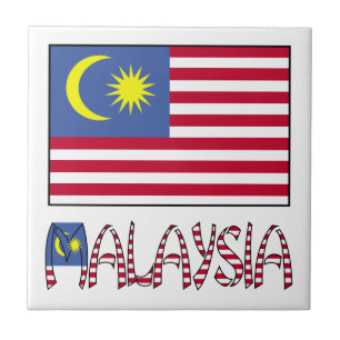 Malaysia und malaysische Flagge Fliese