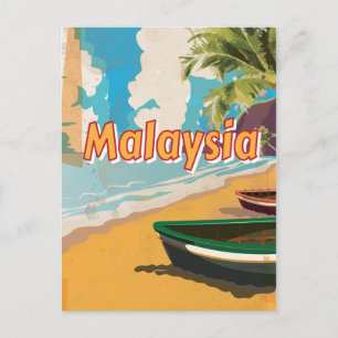 Malaysia Vintage Urlaubsposter Postkarte