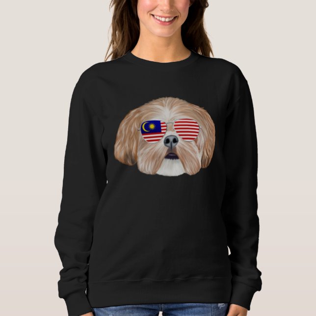 Malaysian Flag Shih Tzu Dog Malaysia Pocket Sweatshirt (Vorderseite)