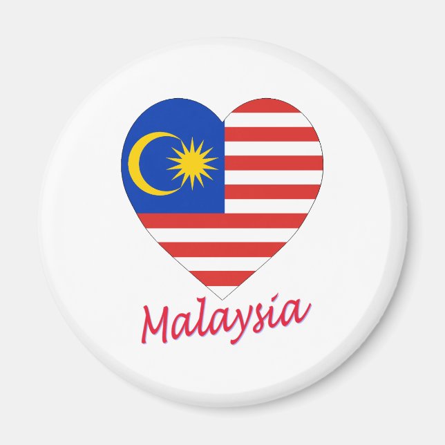 Malaysias Flaggenherz Magnet (Vorne)