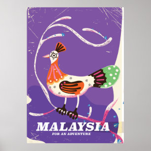 Malaysias Vintage Reiseplakat Poster