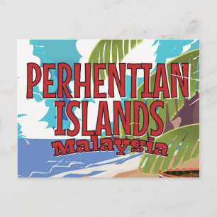 Malaysias Vintage Reiseplakat Postkarte