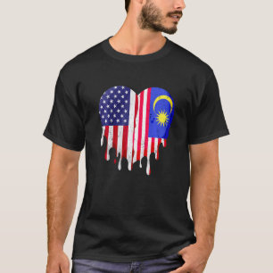 Malaysisch Amerikanischer Patriot Gewachsenes Land T-Shirt