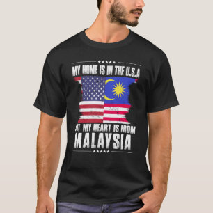 Malaysisch Amerikanischer Patriot Stolz Gewachsen T-Shirt