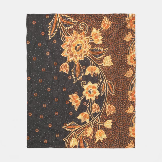 Malaysisch-indonesische Batik Art Beauty Fleecedecke (Vorderseite)