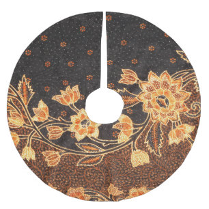 Malaysisch-indonesische Batik Art Beauty Polyester Weihnachtsbaumdecke