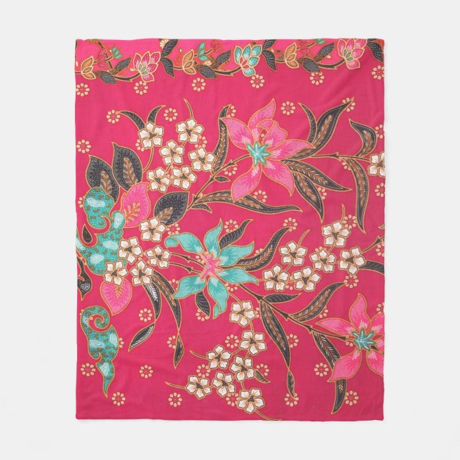 Malaysisch-indonesische Batik Art Pattern Fleecedecke (Vorderseite)