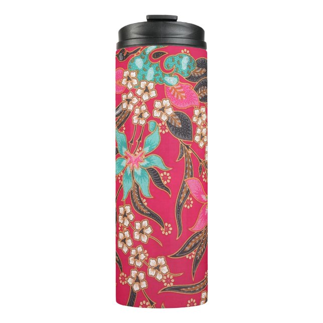 Malaysisch-indonesische Batik Art Pattern Thermosbecher (Vorderseite)