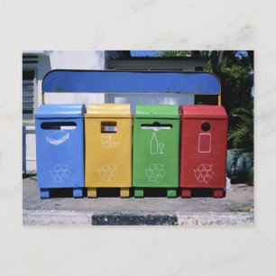 Malaysisch Recycelnd Bins Postkarte