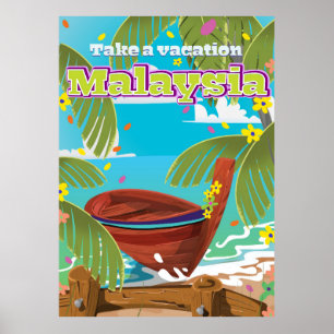 Malaysische Cartoon-Reiseposter-Kunst. Poster