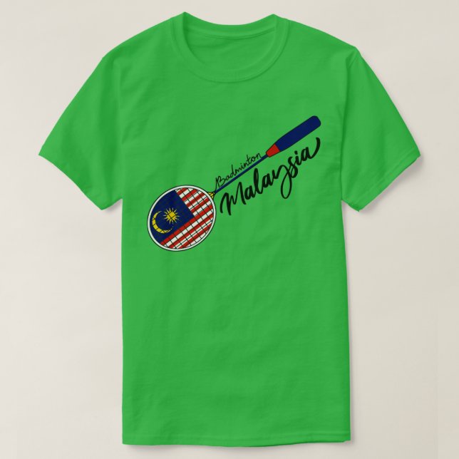 Malaysische Flagge Badminton Racquet Racket Sports T-Shirt (Design vorne)