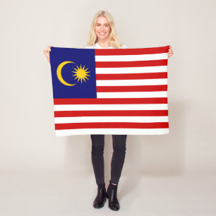 Malaysische Flagge Fleecedecke
