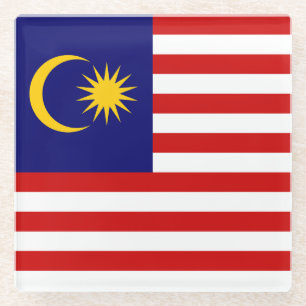 Malaysische Flagge Glasuntersetzer