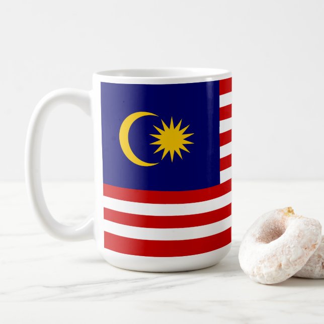 Malaysische Flagge Kaffeetasse (Mit Donut)