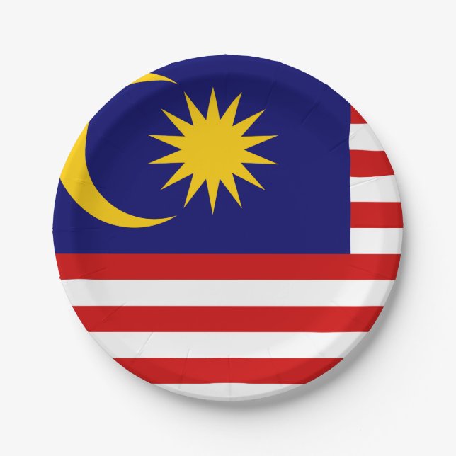 Malaysische Flagge Pappteller (Vorderseite)