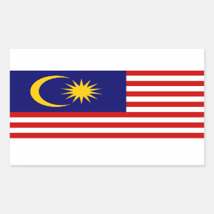 Malaysische Flagge Rechteckiger Aufkleber