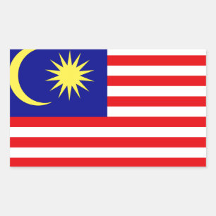 malaysische Flagge Rechteckiger Aufkleber