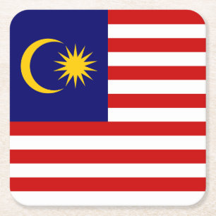Malaysische Flagge Rechteckiger Pappuntersetzer