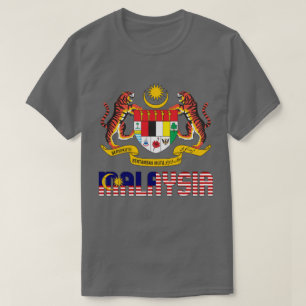 Malaysische Flagge und Wappen - Patriotisches Wapp T-Shirt