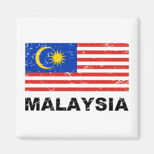 Malaysische Vintage-Flagge Magnet