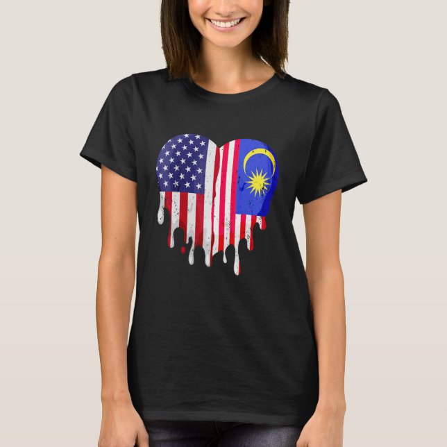 Malaysischer Amerikanischer Patriot Grown Country  T-Shirt (Vorderseite)