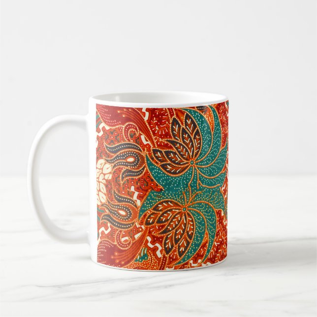 Malaysischer Batik: Schönes Kunstmuster. Kaffeetasse (Links)