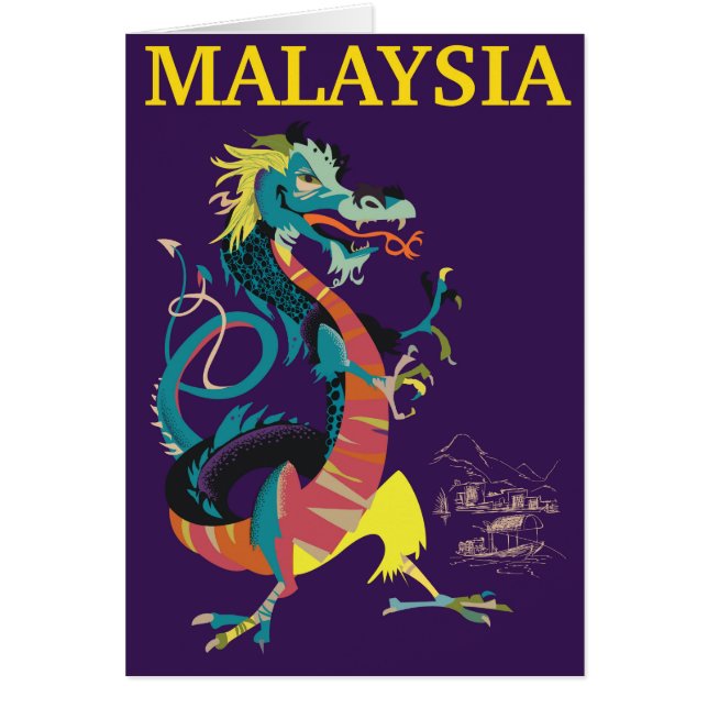Malaysischer Drache Vintages Reiseplakat (Vorne)