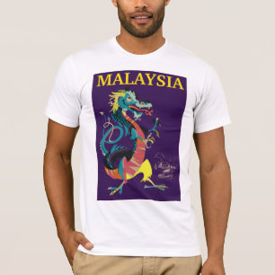 Malaysischer Drache Vintages Reiseplakat T-Shirt