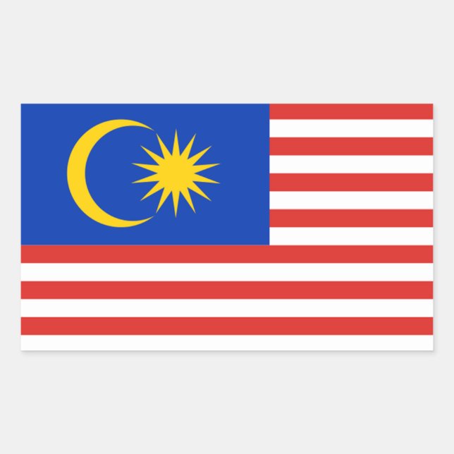 Malaysischer Flaggenaufkleber Rechteckiger Aufkleber (Vorderseite)