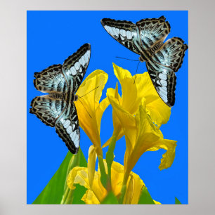 Malaysischer Kappenschmetterling auf Canna King Poster