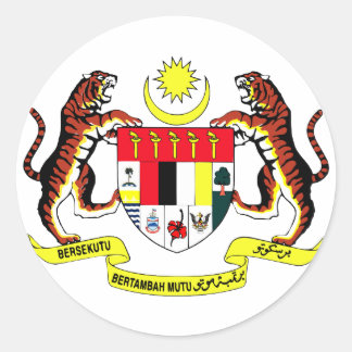 Malaysischer Offizieller Wappenschild Runder Aufkleber